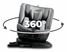 I-storlek 40-150 cm bilbarnstol - KINDERKRAFT XPEDITION2 - 360 vridbar stol - Integrerad bas med isofix - Tilt - Grå