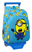 Skolväska med hjul Minions Minionstatic Blå (26 x 34 x 11 cm)