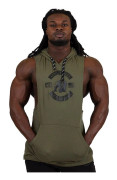 Lawrence Hooded Tank Top, army green, medium