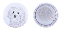 Bolognese, Bolognese - en nål med din hund, lägg till ditt eget foto, Art-Dog varumärke