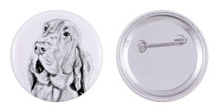 Blodhund, helgons hund Huberta - en nål med din hund, lägg till ditt eget foto, Art-Dog varumärke