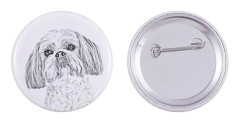 Shih Tzu, Shi tsu, Shi-Tzu, Szi-cu, Szitzu - en nål med din hund, lägg till ditt eget foto, Art-Dog varumärke