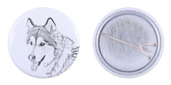 Alaskan Malamute - nåla med din hund, lägg till ditt eget foto, Art-Dog varumärke