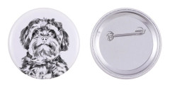 Bolonka, rysk färgglad bologna - nåla med din hund, lägg till ditt eget foto, Art-Dog varumärke
