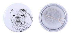 Engelsk Bulldog, Bulldog - nåla med din hund, lägg till ditt eget foto, Art-Dog varumärke