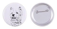 West Highland White Terrier, Westie - nåla med din hund, lägg till ditt eget foto, Art-Dog varumärke