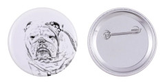 Engelsk Bulldog, Bulldog - nåla med din hund, lägg till ditt eget foto, Art-Dog varumärke
