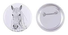 Camargue häst - skjorta dekoration, väska nål, perfekt present med möjlighet att lägga till din egen Art-Dog grafik