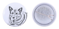Älghund, norsk grå elghund - nåla med din hund, lägg till ditt eget foto, Art-Dog varumärke