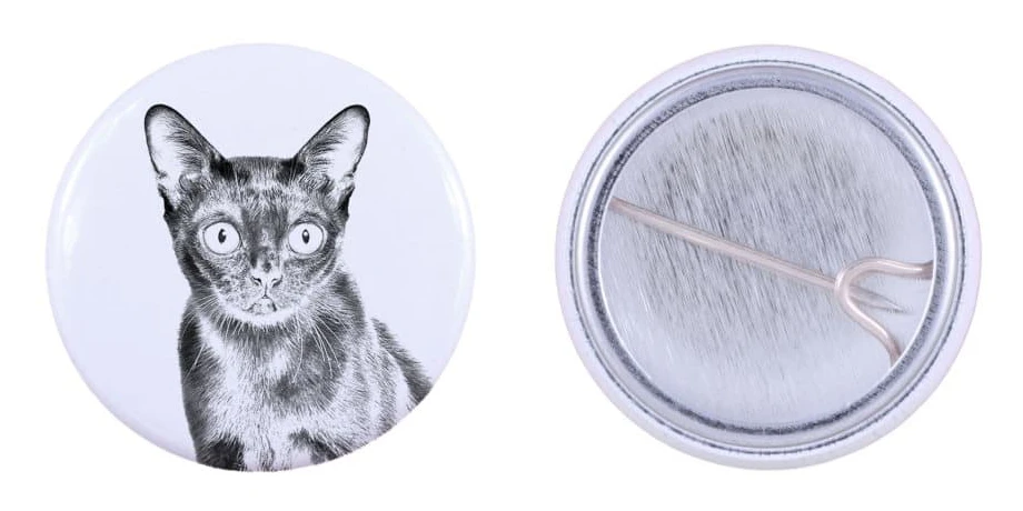 Korthårig Selkirk Rex katt - ryggsäcksdekoration, personlig nål, perfekt pryl för Art-Dog djurälskare
