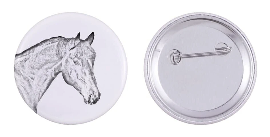 Bay horse - skjorta dekoration, väsknål, perfekt present med möjlighet att lägga till din egen Art-Dog varumärkesgrafik