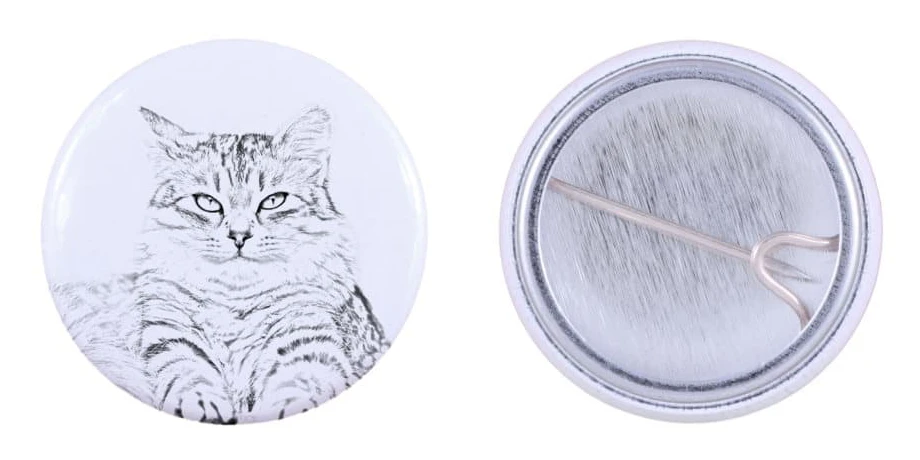 Sibirisk katt - ryggsäcksdekoration, personlig pin, perfekt pryl för Art-Dog djurälskare