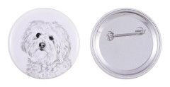 Bolognese, Bolognese - en nål med din hund, lägg till ditt eget foto, Art-Dog varumärke