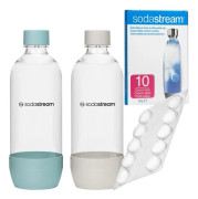 Flaskor - SodaStream - Jet 1L x2 - Tritan utan BPA - Diskmaskinskompatibla - Med rengöringstabletter