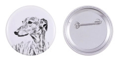 Greyhound, engelsk vinthund - nåla med din hund, lägg till ditt eget foto, Art-Dog varumärke