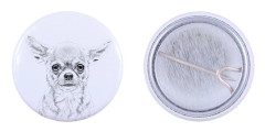 Långhårig Chihuahua - nåla med din hund, lägg till ditt eget foto, Art-Dog varumärke