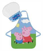 Barnförkläde med Peppa och George hatt