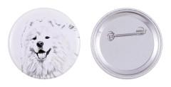 Samoyed, Samoyed, Samoyedskaja - nåla med din hund, lägg till ditt eget foto, Art-Dog varumärke