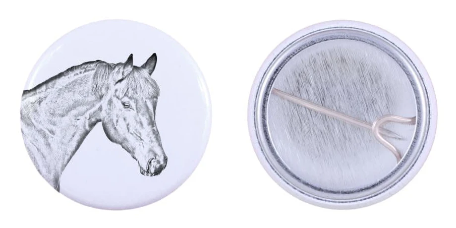 Bay horse - skjorta dekoration, väsknål, perfekt present med möjlighet att lägga till din egen Art-Dog varumärkesgrafik