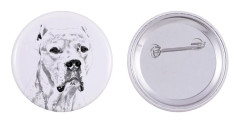 Argentinsk Grand Danois, Dogo Argentino - nåla med din hund, lägg till ditt eget foto, Art-Dog varumärke