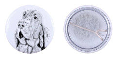 Blodhund, helgons hund Huberta - en nål med din hund, lägg till ditt eget foto, Art-Dog varumärke