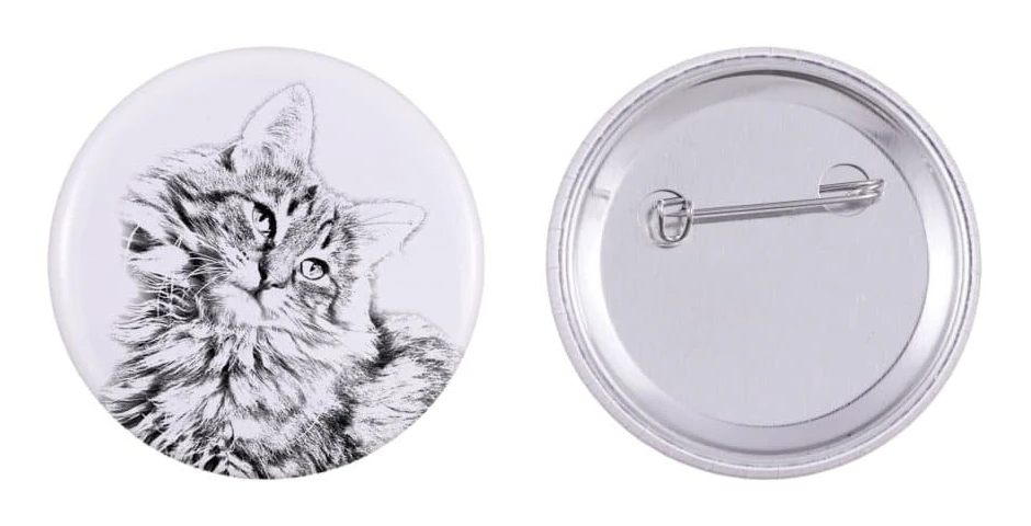 Norsk skogkatt - ryggsäcksdekoration, personlig pin, perfekt pryl för Art-Dog djurälskare