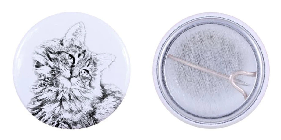 Norsk skogkatt - ryggsäcksdekoration, personlig pin, perfekt pryl för Art-Dog djurälskare