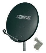 SCHWAIGER SAT-system 60 cm 4 deltagare Quad-LNB (med strömbrytare) antracit