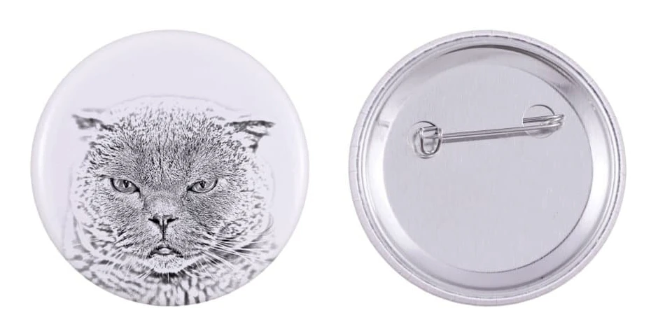 Scottish fold - ryggsäcksdekoration, personlig nål, perfekt pryl för Art-Dog djurälskare