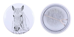 Camargue häst - skjorta dekoration, väska nål, perfekt present med möjlighet att lägga till din egen Art-Dog grafik