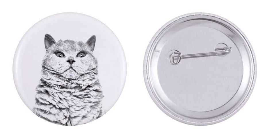 Korthårig Selkirk Rex katt - ryggsäcksdekoration, personlig nål, perfekt pryl för Art-Dog djurälskare