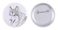 Alaskan Malamute - nåla med din hund, lägg till ditt eget foto, Art-Dog varumärke