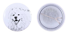 Samoyed, Samoyed, Samoyedskaja - nåla med din hund, lägg till ditt eget foto, Art-Dog varumärke