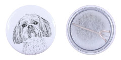 Shih Tzu, Shi tsu, Shi-Tzu, Szi-cu, Szitzu - en nål med din hund, lägg till ditt eget foto, Art-Dog varumärke