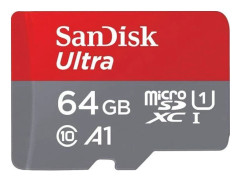 ATM card SANDISK Ultra microSDXC 64GB + adapter, 140MB/s, A1, C10, UHS-I/SDSQUAB-064G-GN6MA