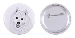 Japanese Spitz - nåla med din hund, lägg till ditt eget foto, Art-Dog varumärke