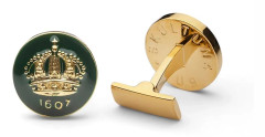 Manschettknappar The Crown, Racing Green & Gold
