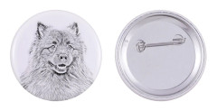 Wolf Spitz, Keeshond - nåla med din hund, lägg till ditt eget foto, Art-Dog varumärke