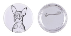 Russkiy leksak, miniatyr Moscow terrier - nåla med din hund, lägg till ditt eget foto, Art-Dog varumärke