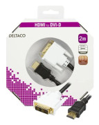 HDMI till DVI-D-kabel, 2 meter - Svart