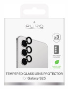 PURO Samsung Galaxy S25 Individual Camera Tempered Glass, 3 pcs