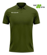 Givova Sommar pikétröja i bomull - verde militar - XL