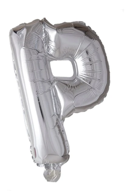 Folieballong med bokstäver i silver 41 cm