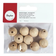 Träkulor - Rayher - Ø 18 mm - Blister med 10 - Färg Beige - Ingår ej med lampa