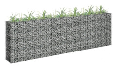 vidaXL Planteringsgabion upphöjd galvaniserat stål 270x30x90 cm