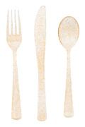 Plastbestick Guld Glitter - 18-pack