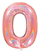 Ballongsiffra - Noll Glitter Rose Gold 100 cm