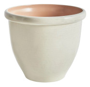 Blomkruka Planteringskärl Massiv Ljusbeige Stenblandning Polyresin Matt Vänderbeständig Rund ⌀ 49 cm Allväder