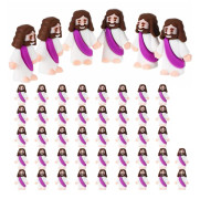 12/48 st Mini Jesusfigurer PVC Frälsaren Jesus Figur Modell Staty Skulptur Skrivbordsdekoration Påskpynt Julfestivalpresent Jikaix[HK] Lila