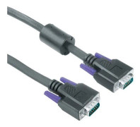 Hama VGA Anslutningskabel 1.80 m 41933 skruvbar, med ferritkärna Svart [1x VGA hane - 1x VGA hane]